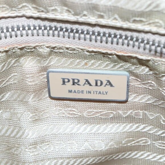 PRADA Shoulder Bag Nylon Leather Beige Auth ki5455 - Picture 10 of 16